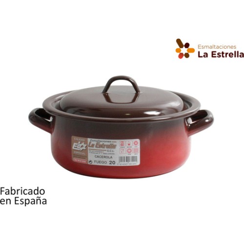 Enameled Casserole with Lid 20cm - 2.5L Fire