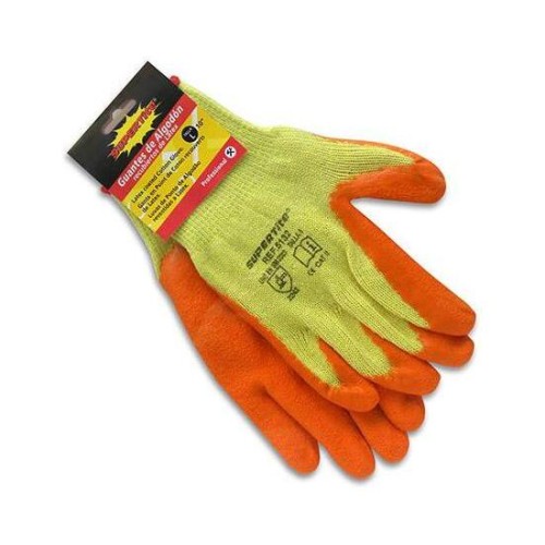 Cotton Knitted Gloves Coated with Latex - Size L