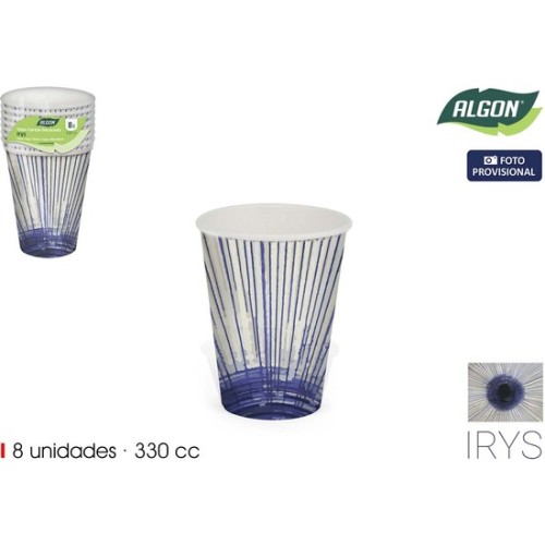 Set-8 Vaso Cartón Irys 330cc