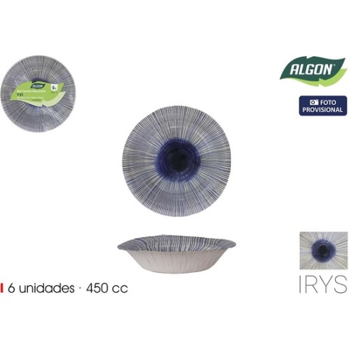 Set of 6 Irys Paper Bowls 450cc