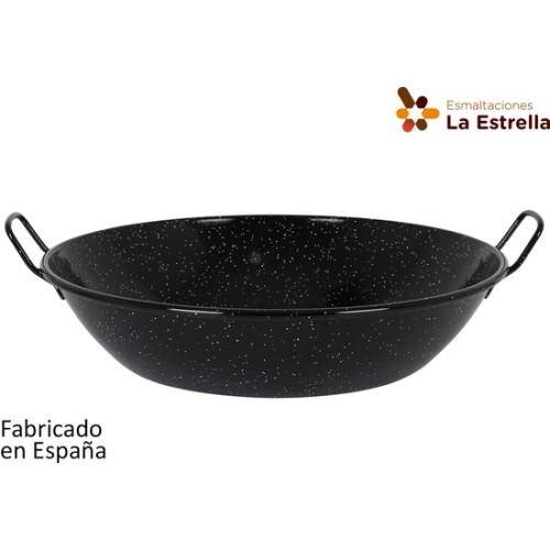 Deep Paella Pan 50cm-18L Speckled for Authentic Cooking