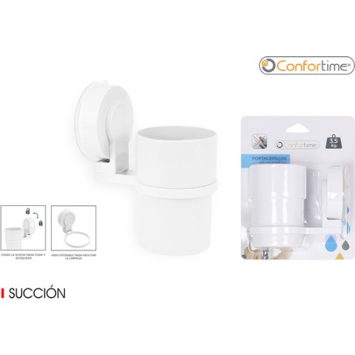 ABS White Suction Toothbrush Holder