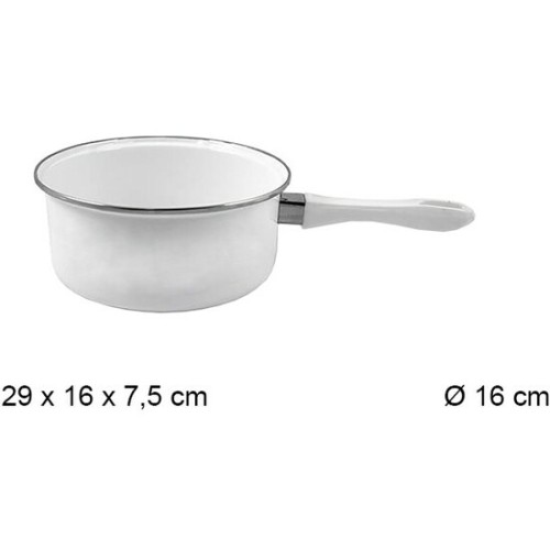 White Saucepan with Handle 16cm