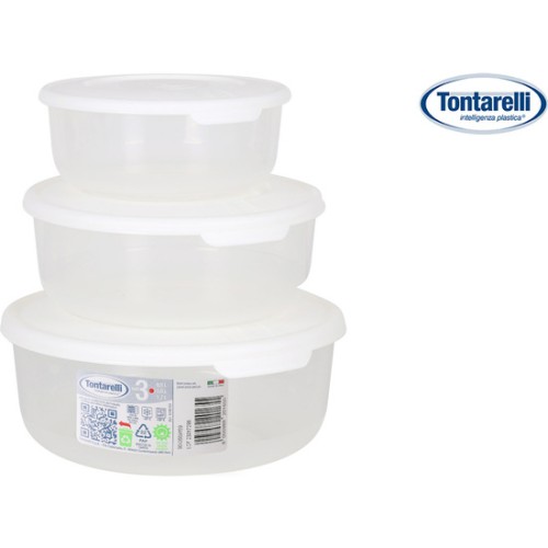 Set of 3 Round Containers 0.5/1/2L Cream