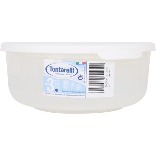 Set of 3 Round Containers 0.5/1/2L Cream