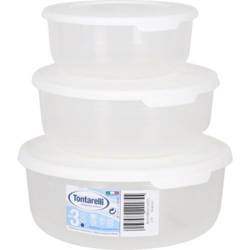 Set of 3 Round Containers 0.5/1/2L Cream