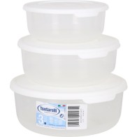 Set of 3 Round Containers 0.5/1/2L Cream