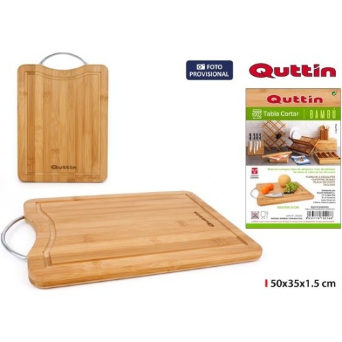 Bamboo/Metal Cutting Board 50x35x1.5cm Quttin