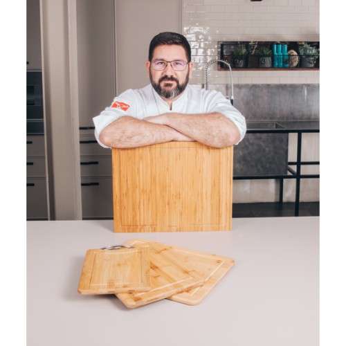 Tabla Cortar Bambu/met. 50x35x1.5cm Quttin