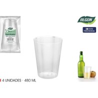 Set of 4 PP Cider Glasses 480ml Algon - Durable and Lightweight