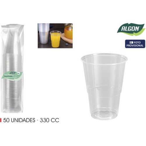 Set de 50 Vasos Transparentes 330cc