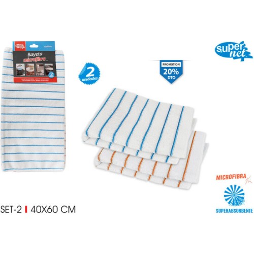 Set de 2 Bayetas de Microfibra 40x60cm Supernet