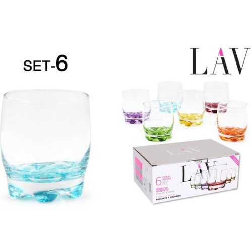 Set 6 Vasos Agua 290cc Adora Coral