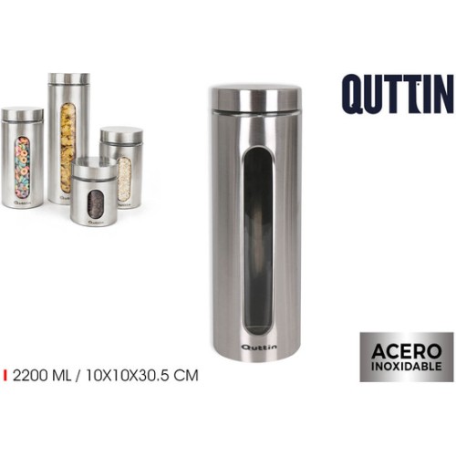 Tarro Vidrio/Acero 2200ml Quttin para Frescura