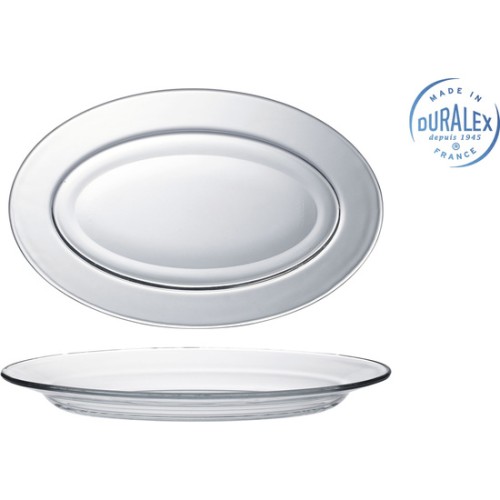 Transparent Oval Serving Dish 31cm Lys for Elegant Dining