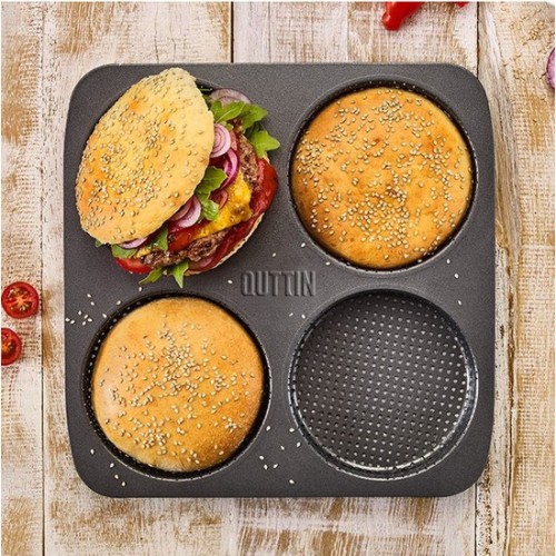 Molde 4 Pan Burguer Perforado 28x28cm