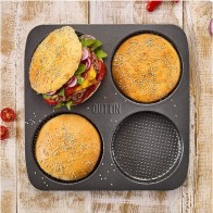 Molde 4 Pan Burguer Perforado 28x28cm