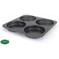 Molde 4 Pan Burguer Perforado 28x28cm