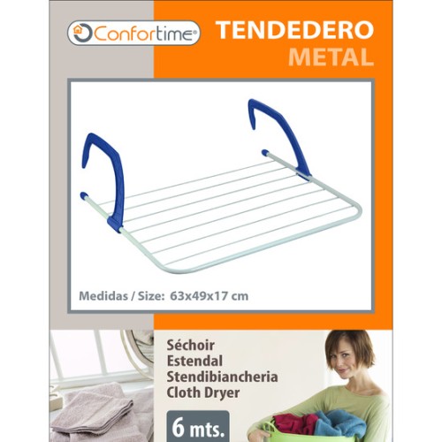 Tendedero 6m Metal 63x49x17cm Confortime