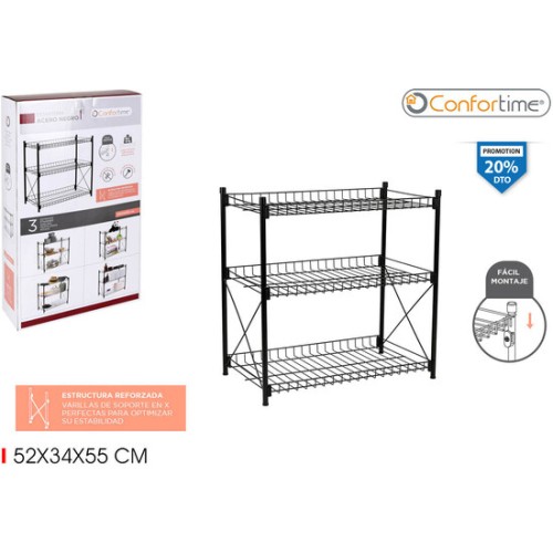 3-Tier Metal Shelf by Confortime