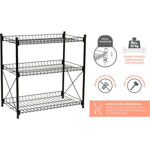 3-Tier Metal Shelf by Confortime