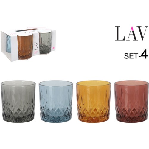 Set of 4 Colorful 330cc Glasses