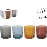 Set of 4 Colorful 330cc Glasses