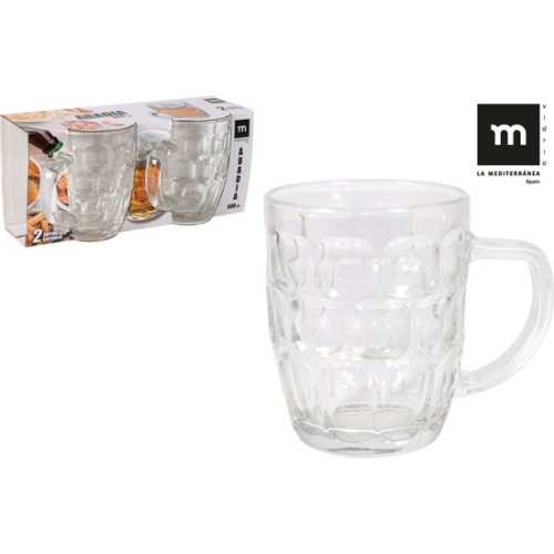Set de 2 Jarras de Cerveza Duraderas 600cc Abadia