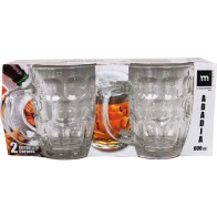 Set of 2 Durable Beer Mugs 600cc Abadia