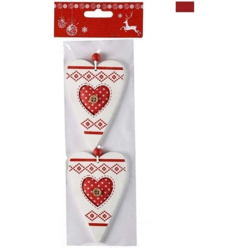 Set 2 Adornos Corazón Madera para Decoración Encantadora