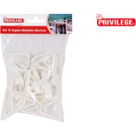 Set of 14 White Tablecloth Clips 4.5cm