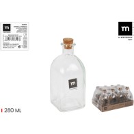 Botella Frasca 280ml Tapón Corcho La Mediterránea