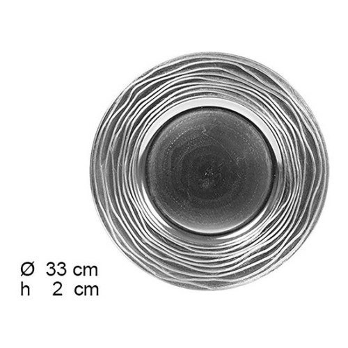 Decorative Silver Charger Plate 33x33x2cm