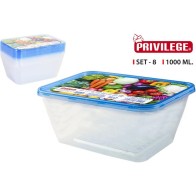 Set 8 Semidesechables Rectangular 1000ml