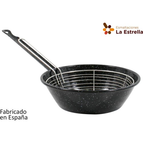 Jaspered Frying Pan with Basket 22cm