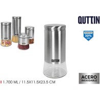 Tarro de vidrio/acero 1700ml Quttin