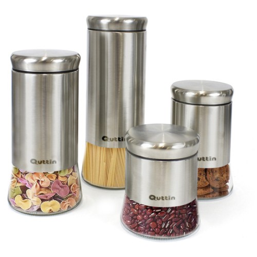 Tarro de vidrio/acero 1700ml Quttin