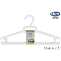 Set of 5 White Plastic Hangers 37x18.5cm Ruth