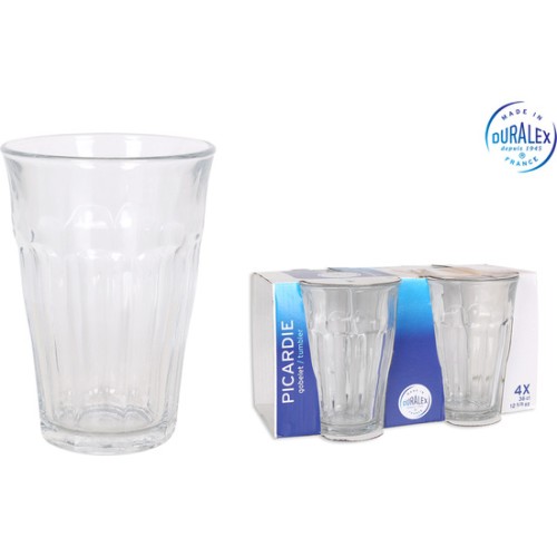 Set of 4 Transparent Glasses 360cc Picardie for Any Occasion