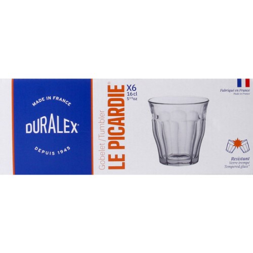 Set of 6 Transparent Glasses 16cl Picardie