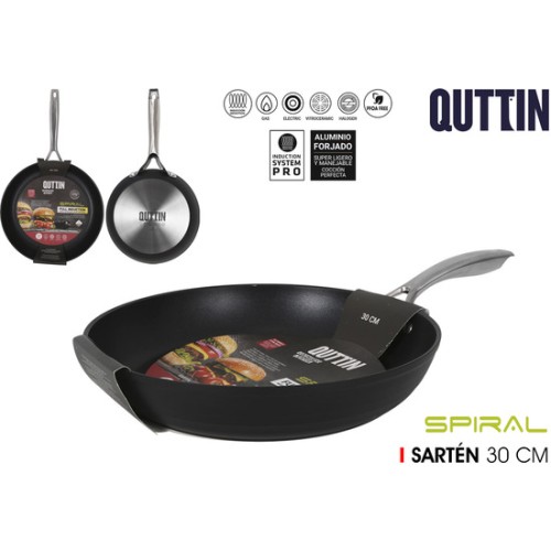 30cm Forged Aluminum Frying Pan Full Spiral by Quttin