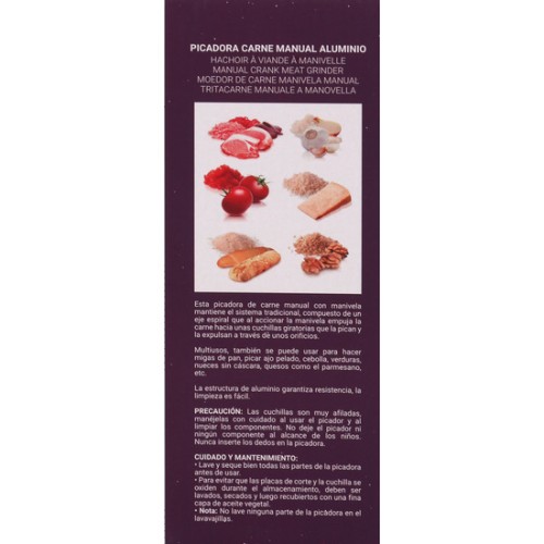 Picadora Carne Manual Alumino Quttin