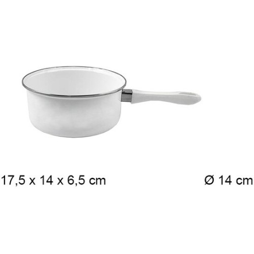 White Saucepan 14cm for Cooking Precision