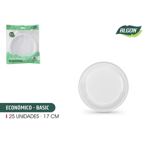 Eco-Friendly Round Plastic Plate Set of 25