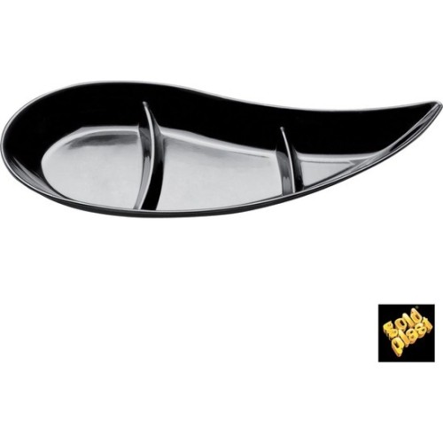 Set of 50 Black Plastic Tasting Plates