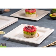 Set of 25 Bio Square Plates 20cm