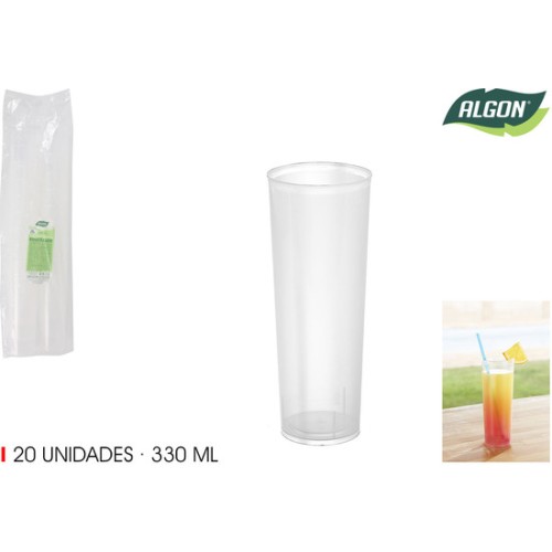 Set of 20 PP Tube Glasses 330ml