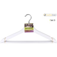 Set de 3 Perchas Madera Blanca 42,5x21,5cm Confortime