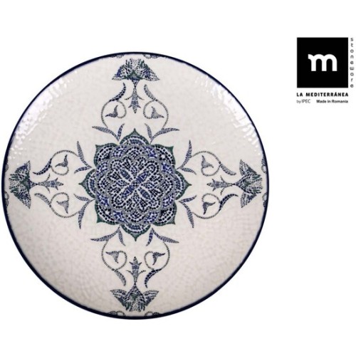 26cm Glossy Flat Plate Rosetta Monaco