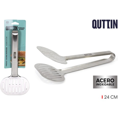 Pinzas Cocina Acero Burguer 24cm Quttin